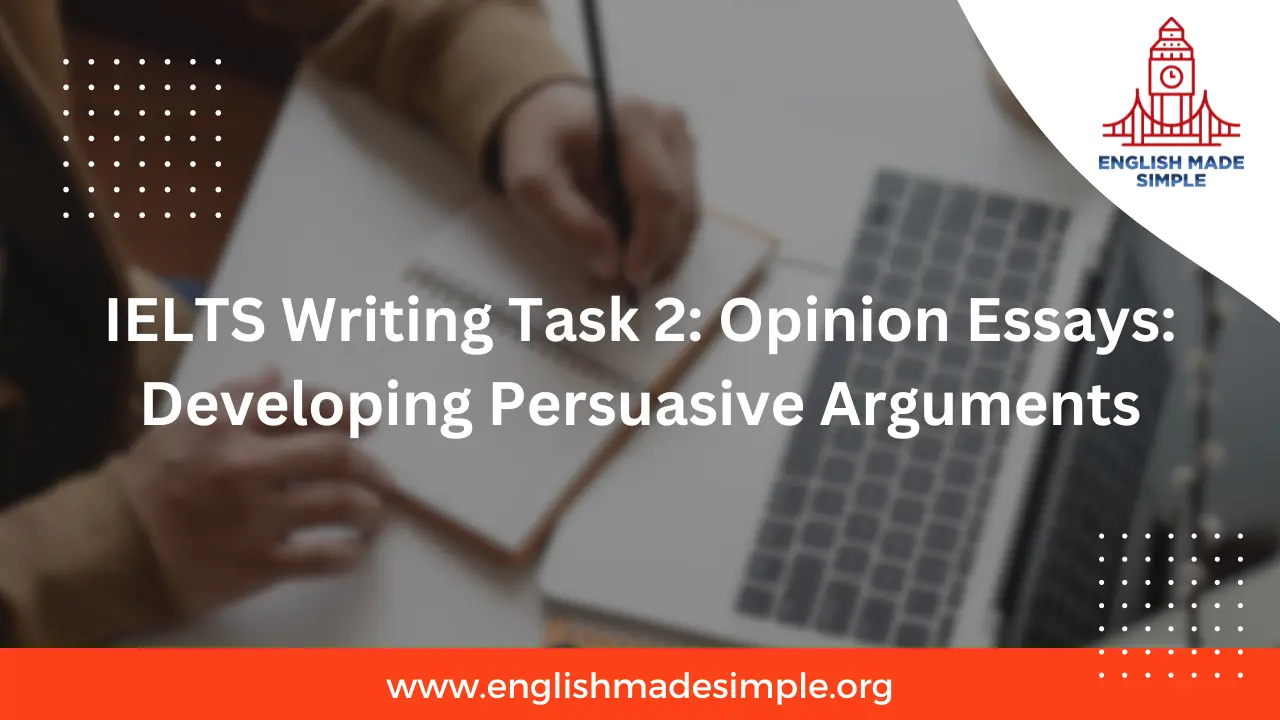 IELTS Writing Task 2: Opinion Essays: Developing Persuasive Arguments