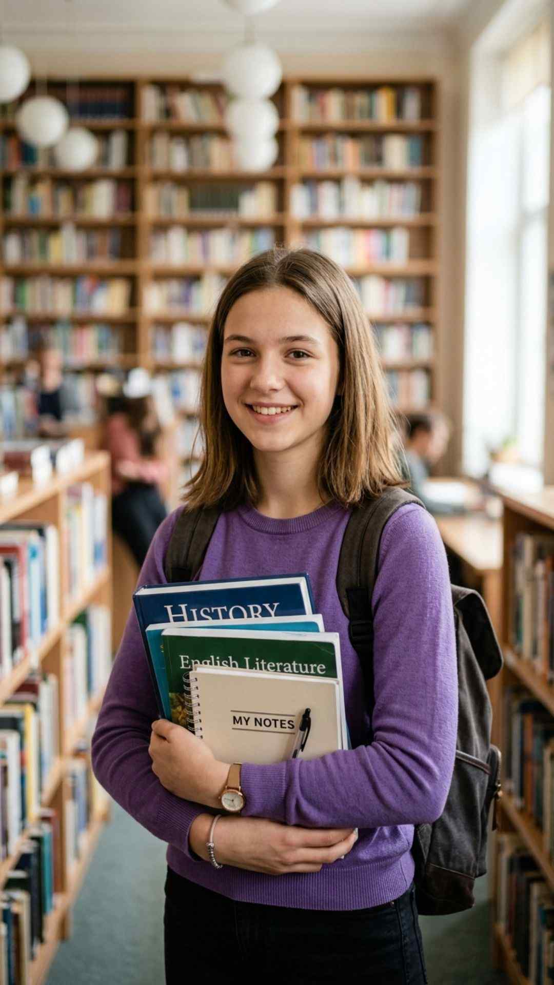 GCSE English Literature student with books 1 11zon