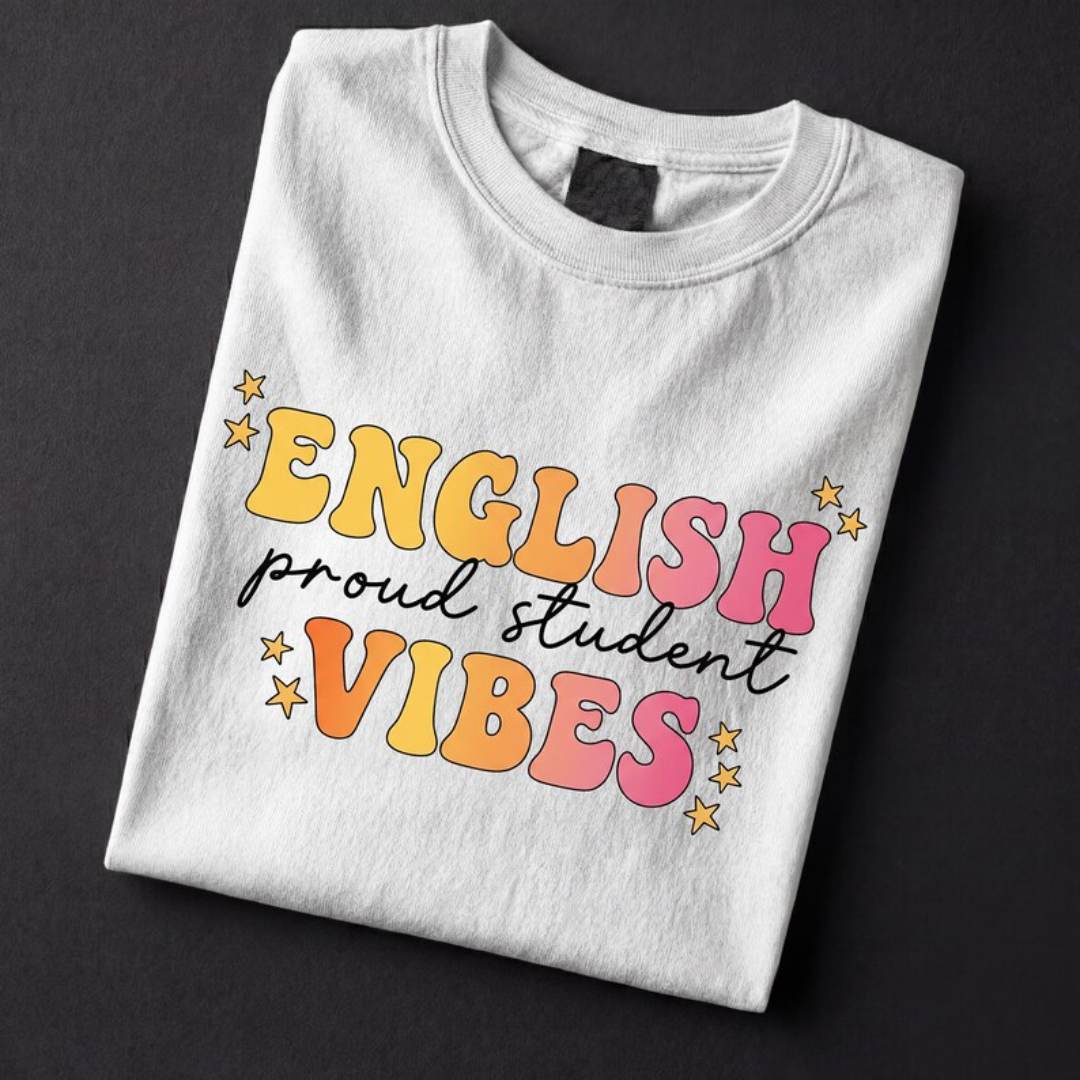 English Student Vibes T Shirt ESL Learner Gift EMS