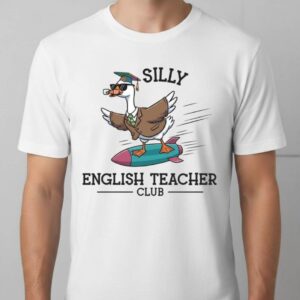 Funny Goose English Teacher T Shirt Silly Club Cartoon Tee