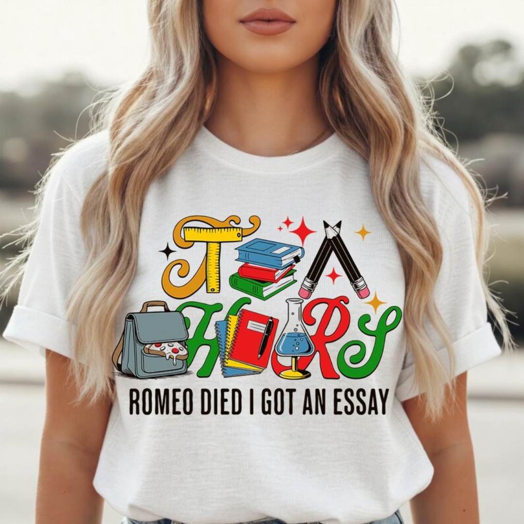 Funny Student T Shirt Romeo Died I Got An Essay Graphic Tee