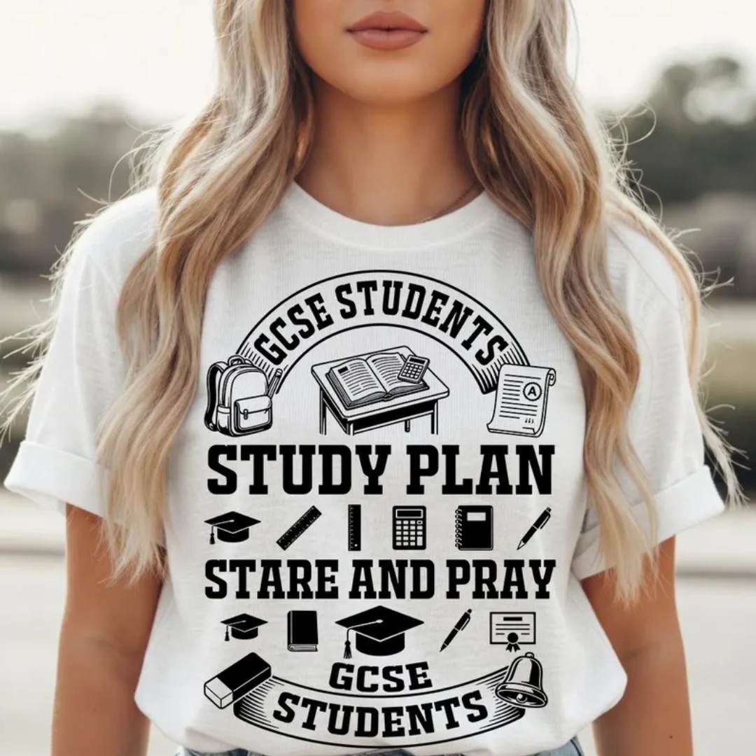 Study Plan Stare And Pray Funny Academic Tee