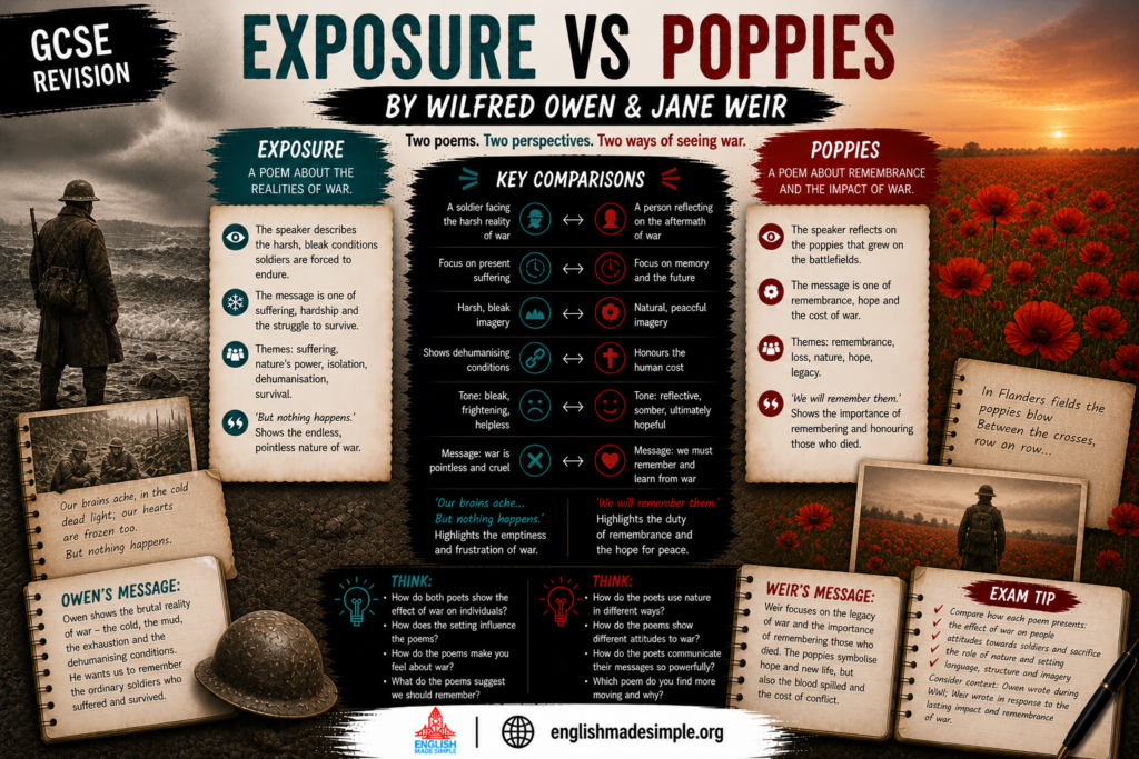 Exposure vs Poppies: AQA Power and Conflict Poetry Comparison (Grade 9 Guide) 7 Exposure v Poppies