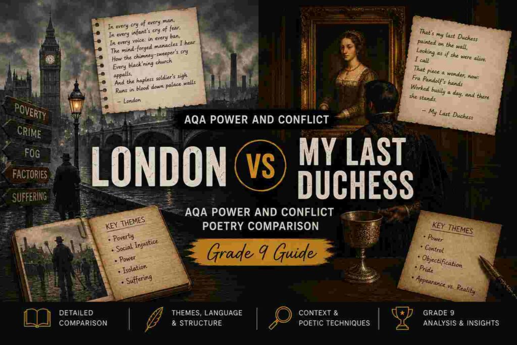London vs My Last Duchess: AQA Power and Conflict Poetry Comparison (Grade 9 Guide) 4 London vs My Last Duchess AQA Power and Conflict Poetry Comparison (Grade 9 Guide)