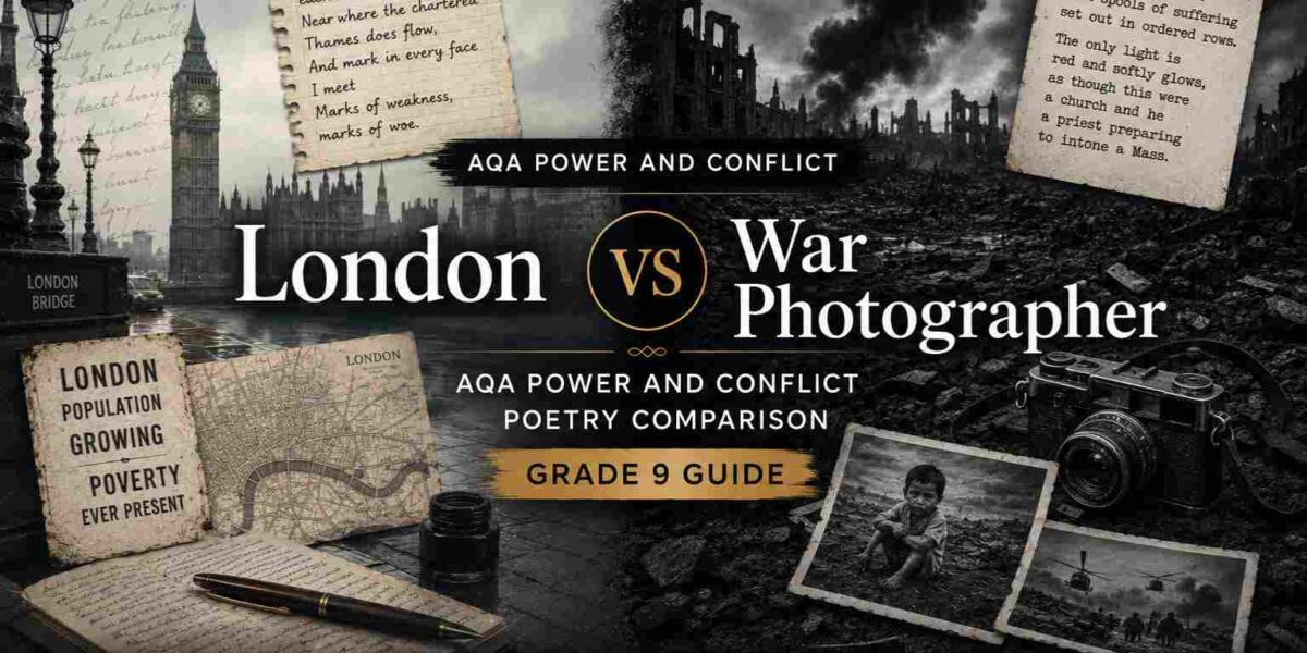 London vs War Photographer AQA Power and Conflict Poetry Comparison (Grade 9 Guide)