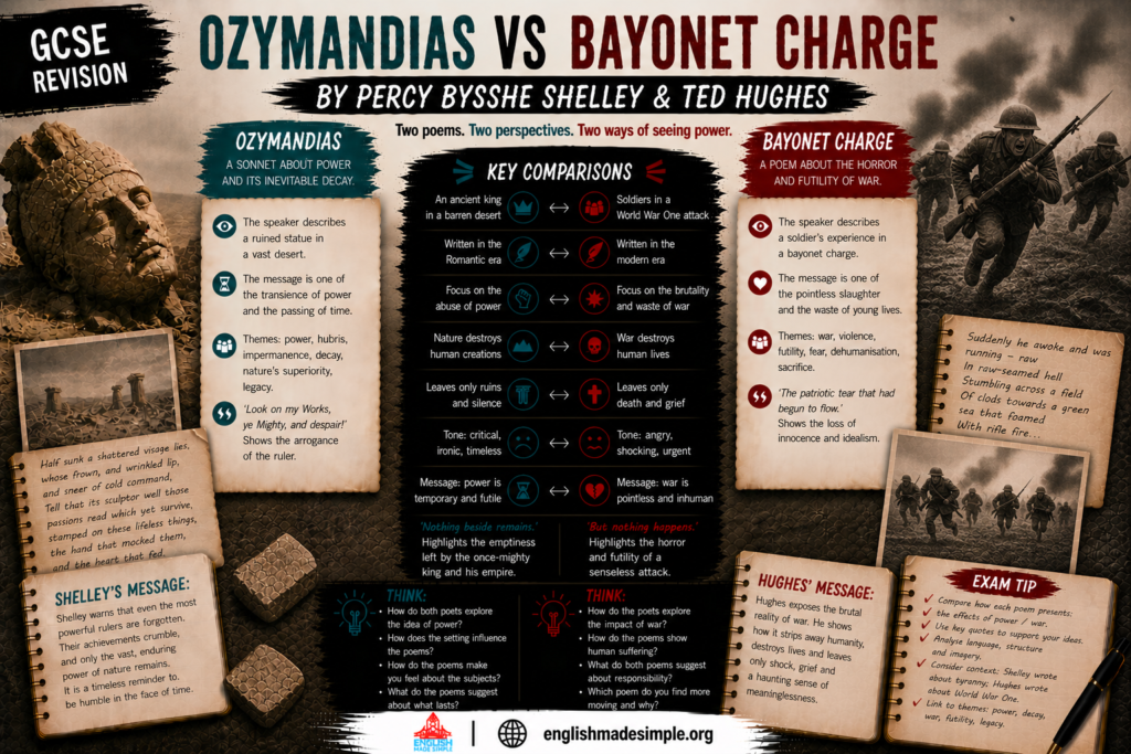 Ozymandias vs Bayonet Charge: AQA Power and Conflict Poetry Comparison (Grade 9 Guide) 3 Ozymandias v Bayonet Charge