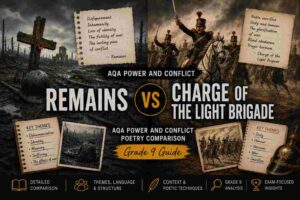 Remains vs Charge of the Light Brigade AQA Power and Conflict Poetry Comparison (Grade 9 Guide)