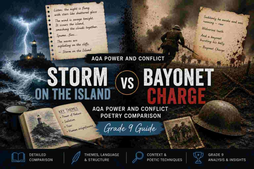 Storm on the Island vs Bayonet Charge: AQA Power and Conflict Poetry Comparison (Grade 9 Guide) 9 Storm on the Island vs Bayonet Charge AQA Power and Conflict Poetry Comparison (Grade 9 Guide)