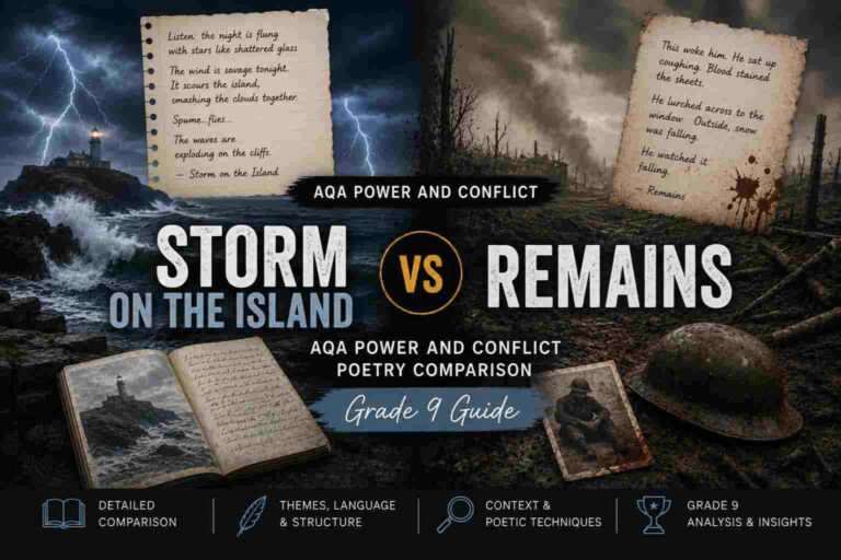 Storm on the Island vs Remains AQA Power and Conflict Poetry Comparison (Grade 9 Guide)