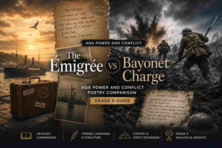 Home Main 29 The Émigrée vs Bayonet Charge AQA Power and Conflict Poetry Comparison (Grade 9 Guide)