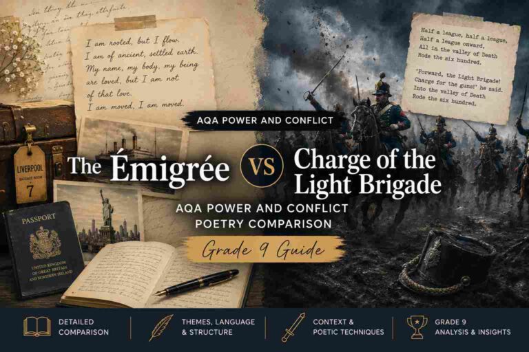 Home Main 27 The Émigrée vs Charge of the Light Brigade AQA Power and Conflict Poetry Comparison (Grade 9 Guide)