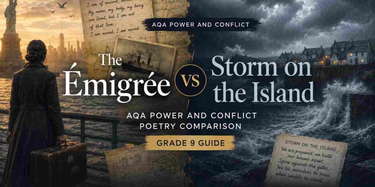 The Émigrée vs Storm on the Island AQA Power and Conflict Poetry Comparison (Grade 9 Guide)