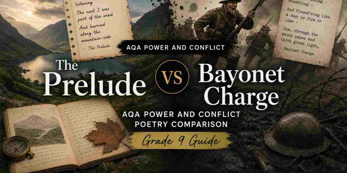 The Prelude vs Bayonet Charge AQA Power and Conflict Poetry Comparison (Grade 9 Guide)