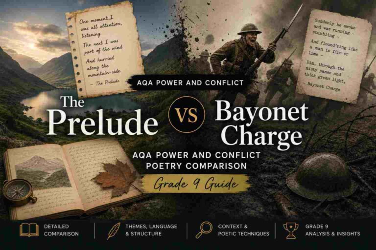The Prelude vs Bayonet Charge AQA Power and Conflict Poetry Comparison (Grade 9 Guide)