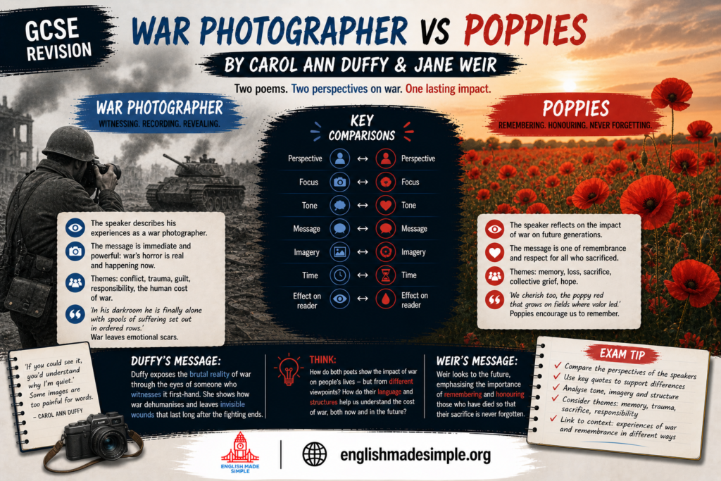 War Photographer vs Poppies: AQA Power and Conflict Poetry Comparison (Grade 9 Guide) 2 War Photographer v Poppies