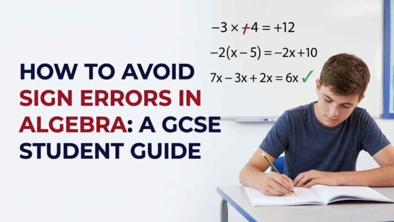 Home Main 27 GCSE student using a sign-check method to avoid sign errors in algebra