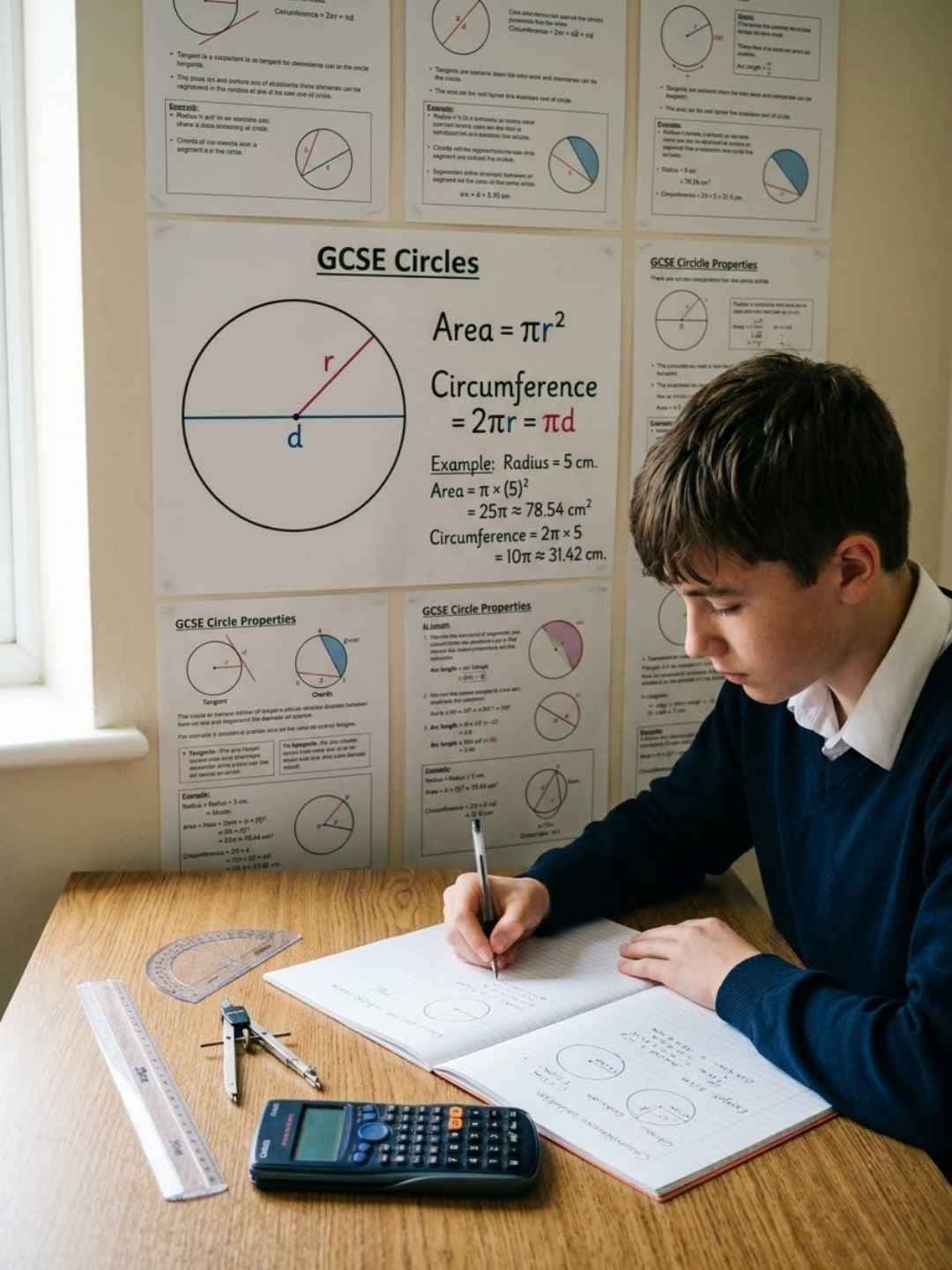 GCSE Circle Area And Circumference revision guide for UK students